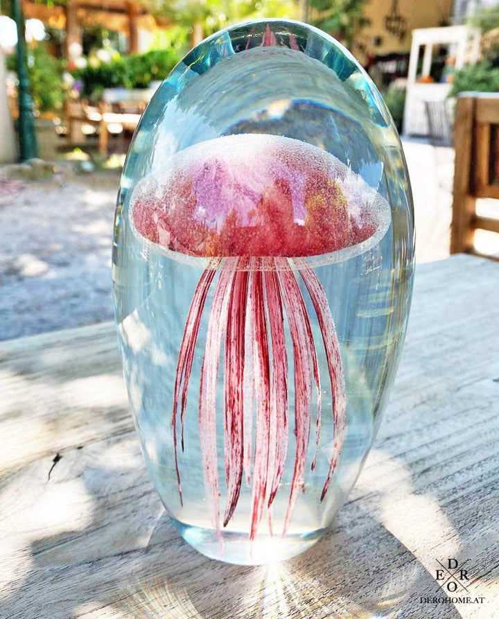 Briefbeschwerer aus Glas "Red Jellyfish" - Dero Home & Living