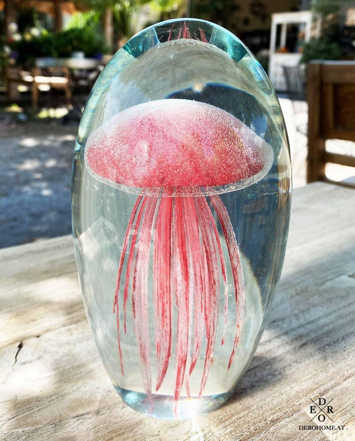 Briefbeschwerer aus Glas "Red Jellyfish" - Dero Home & Living