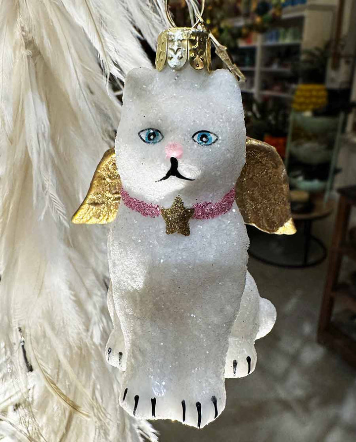 Christbaumschmuck „Flying Cat" – Glasanhänger - Dero Home & Living