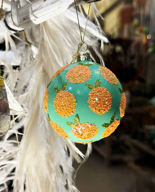 Christbaumschmuck „Orange Glitter" – Glasanhänger - Dero Home & Living