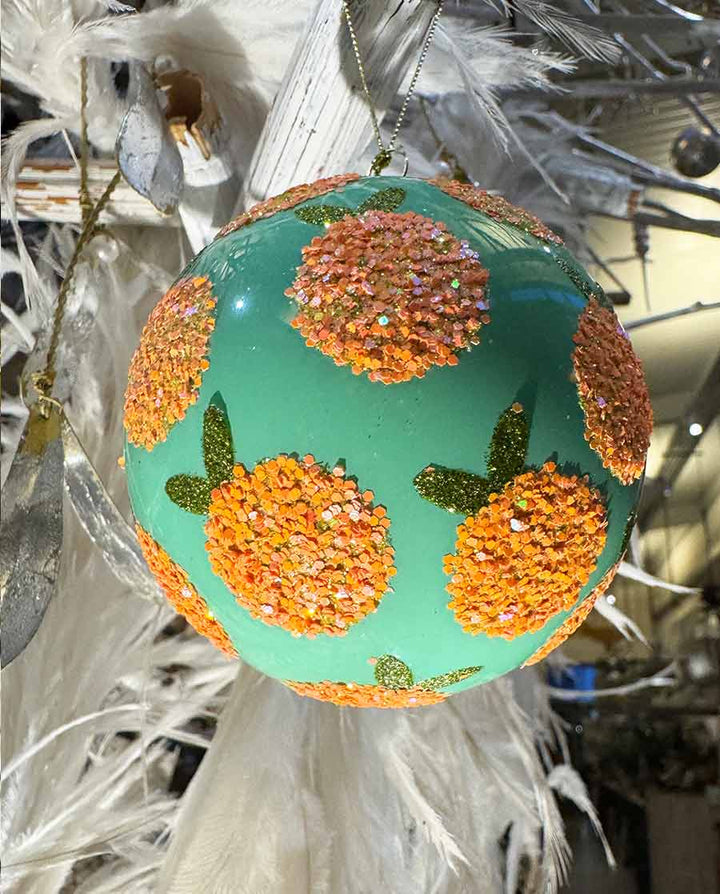 Christbaumschmuck „Orange Glitter" – Glasanhänger - Dero Home & Living