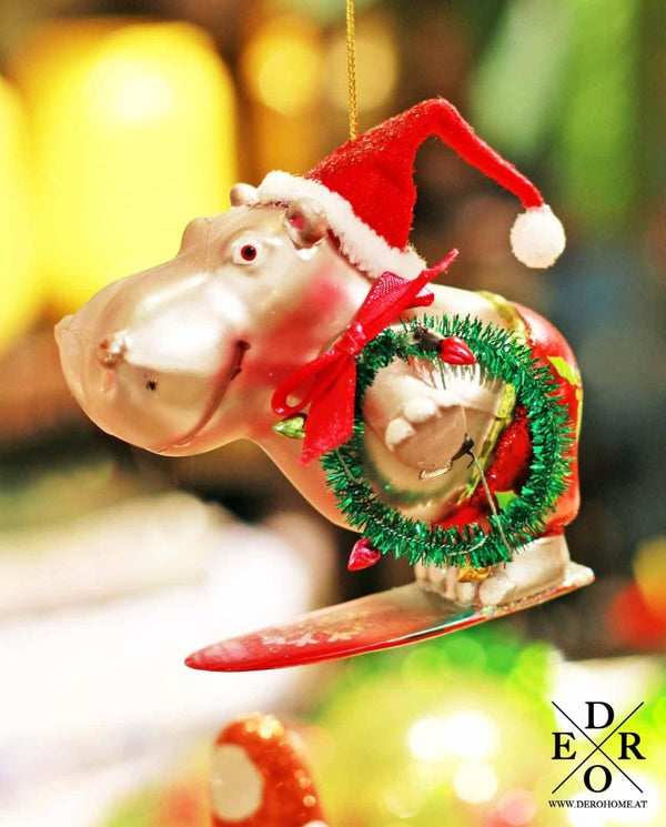 Christbaumschmuck surfendes Nilpferd "Oskar" - Dero Home & Living