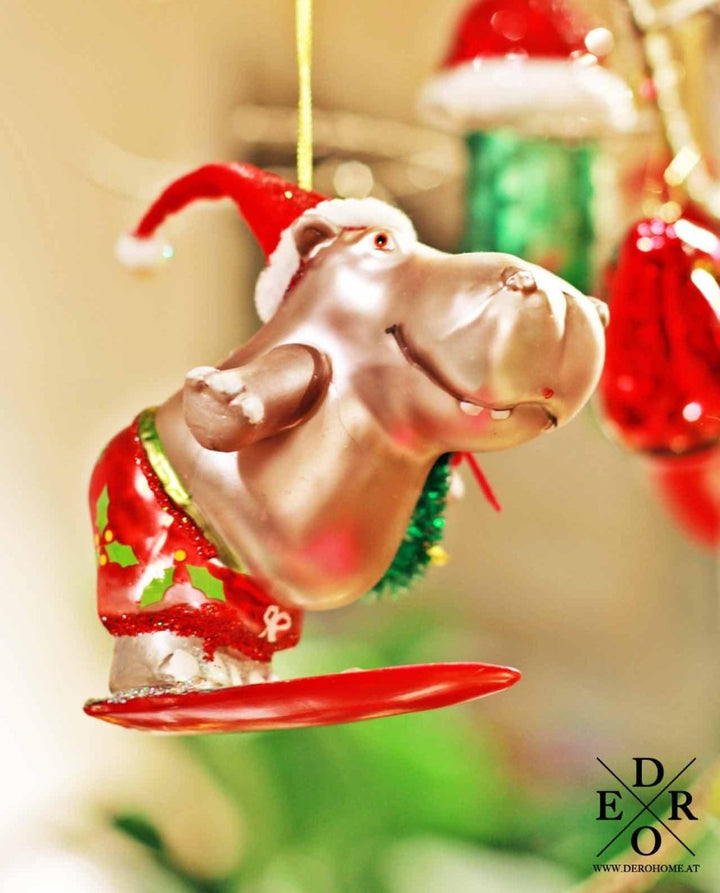 Christbaumschmuck surfendes Nilpferd "Oskar" - Dero Home & Living