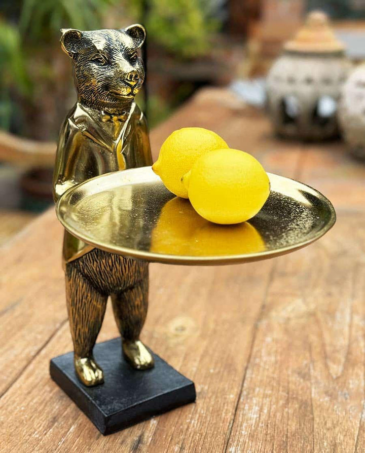 Deko Figur Bär Butler mit Tablett "Paddington" - Dero Home & Living