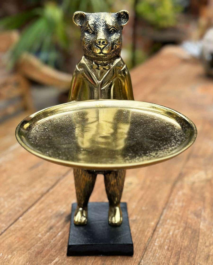 Deko Figur Bär Butler mit Tablett "Paddington" - Dero Home & Living