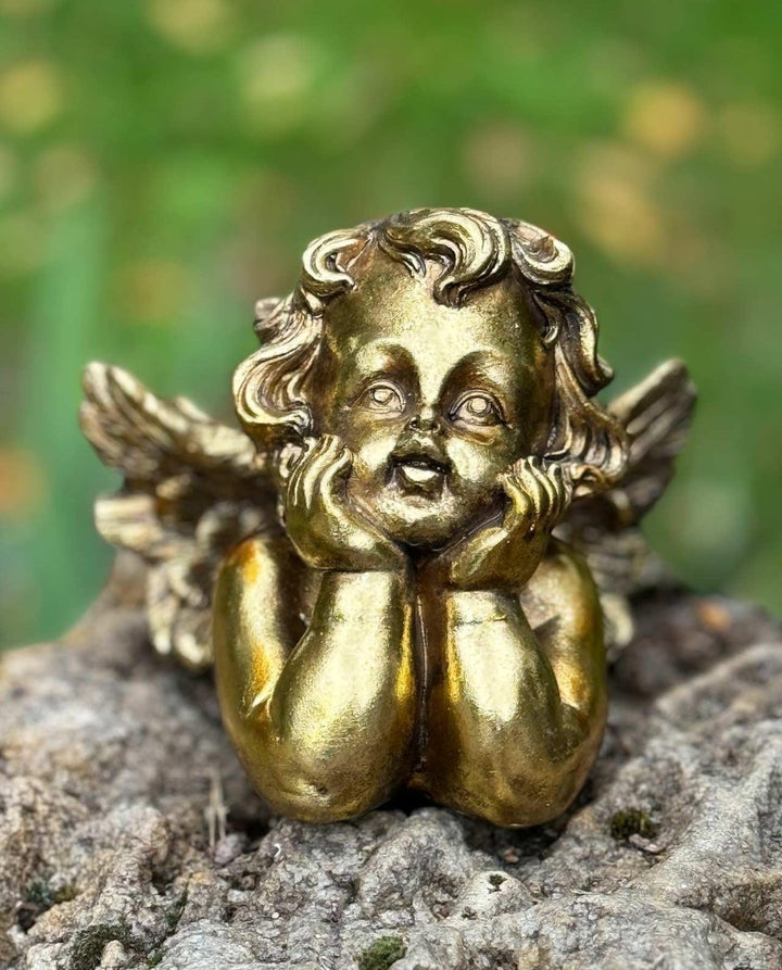 Dekofigur nachdenklicher Engel "Golden Angel" - Dero Home & Living
