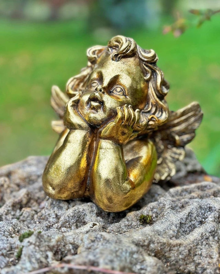 Dekofigur nachdenklicher Engel "Golden Angel" - Dero Home & Living