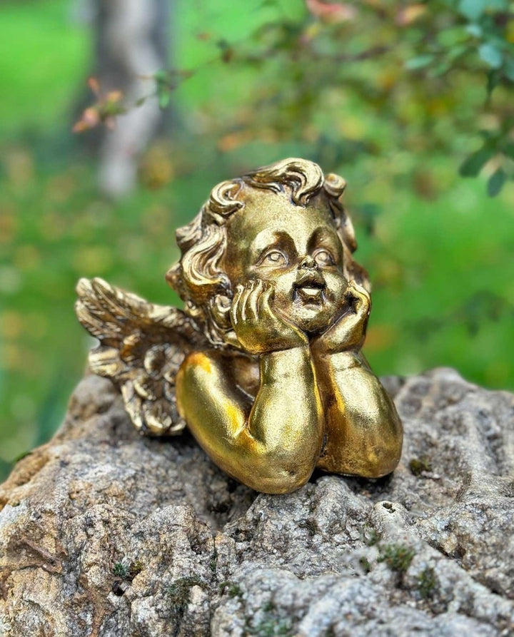 Dekofigur nachdenklicher Engel "Golden Angel" - Dero Home & Living