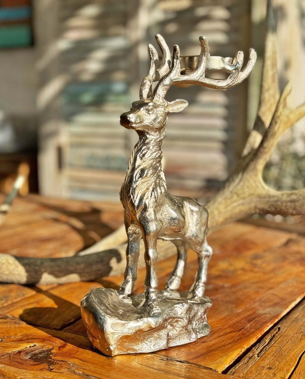 Hirsch Teelichthalter "Silberwald" - Dero Home & Living