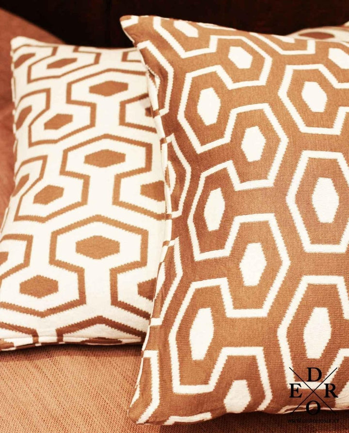 Kissen "Hexagon" 50x50cm Beige / Weiß - Dero Home & Living