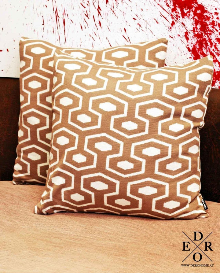 Kissen "Hexagon" 50x50cm Beige / Weiß - Dero Home & Living