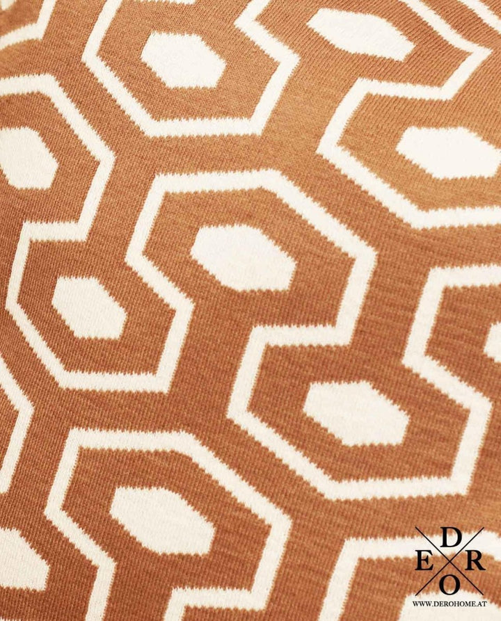 Kissen "Hexagon" 50x50cm Beige / Weiß - Dero Home & Living