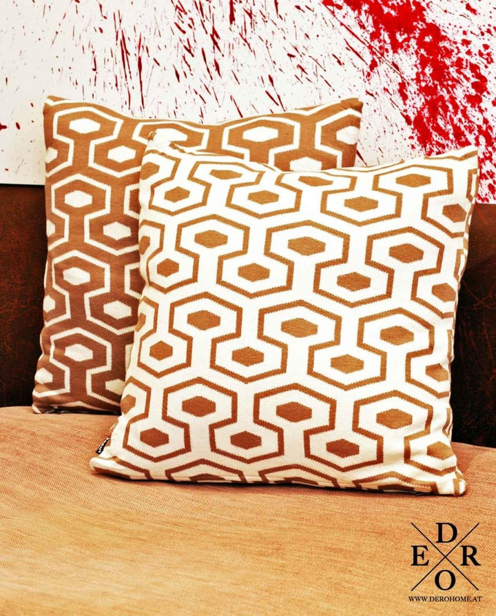 Kissen "Hexagon" 50x50cm Beige / Weiß - Dero Home & Living