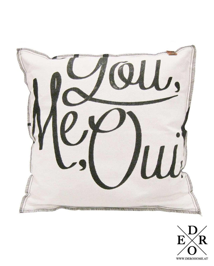Kissen | Polster "You Me Oui" Weiß - Dero Home & Living