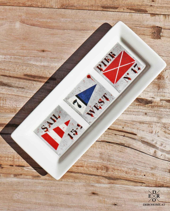 Maritimer Teller "boat flags" - Dero Home & Living