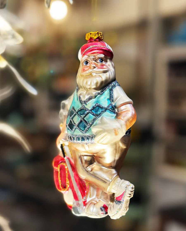 Santa / Weihnachtsmann Golf – Glasfigur & Christbaumschmuck - Dero Home & Living