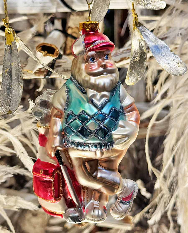 Santa / Weihnachtsmann Golf – Glasfigur & Christbaumschmuck - Dero Home & Living