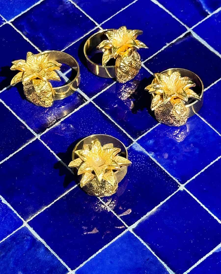 Serviettenringe "Ananas" Set 4 - tlg. - Dero Home & Living