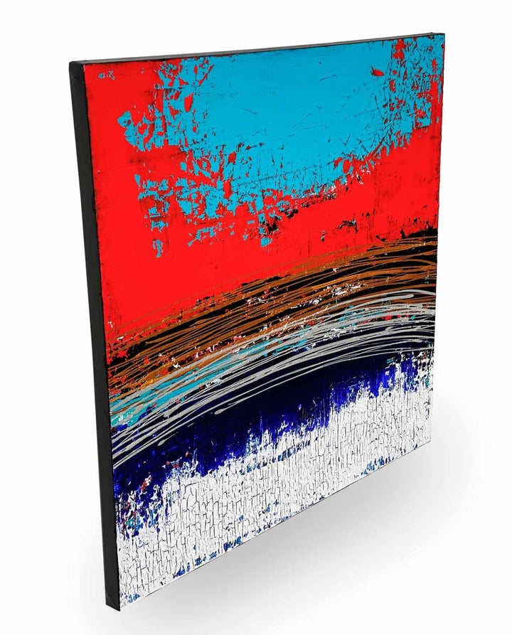 Signiertes Originalgemälde | Bild "Turquoise et rouge" 100 x 100 cm - Dero Home & Living
