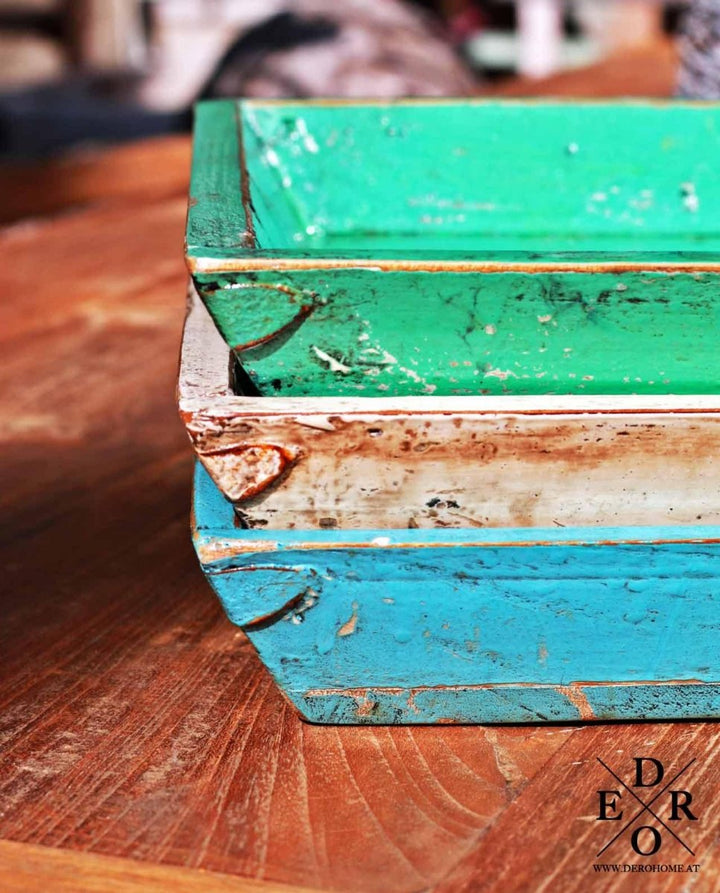 Tablett Holz Bunt 4eck "Grasse" - Dero Home & Living